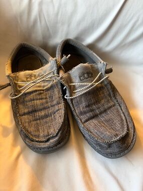 Hey Dude Gray Canvas Slip-On Loafers